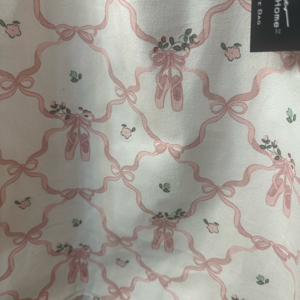 Nicole Miller Cream and Pink Patterned Tote Bag - Picture 3 of 3